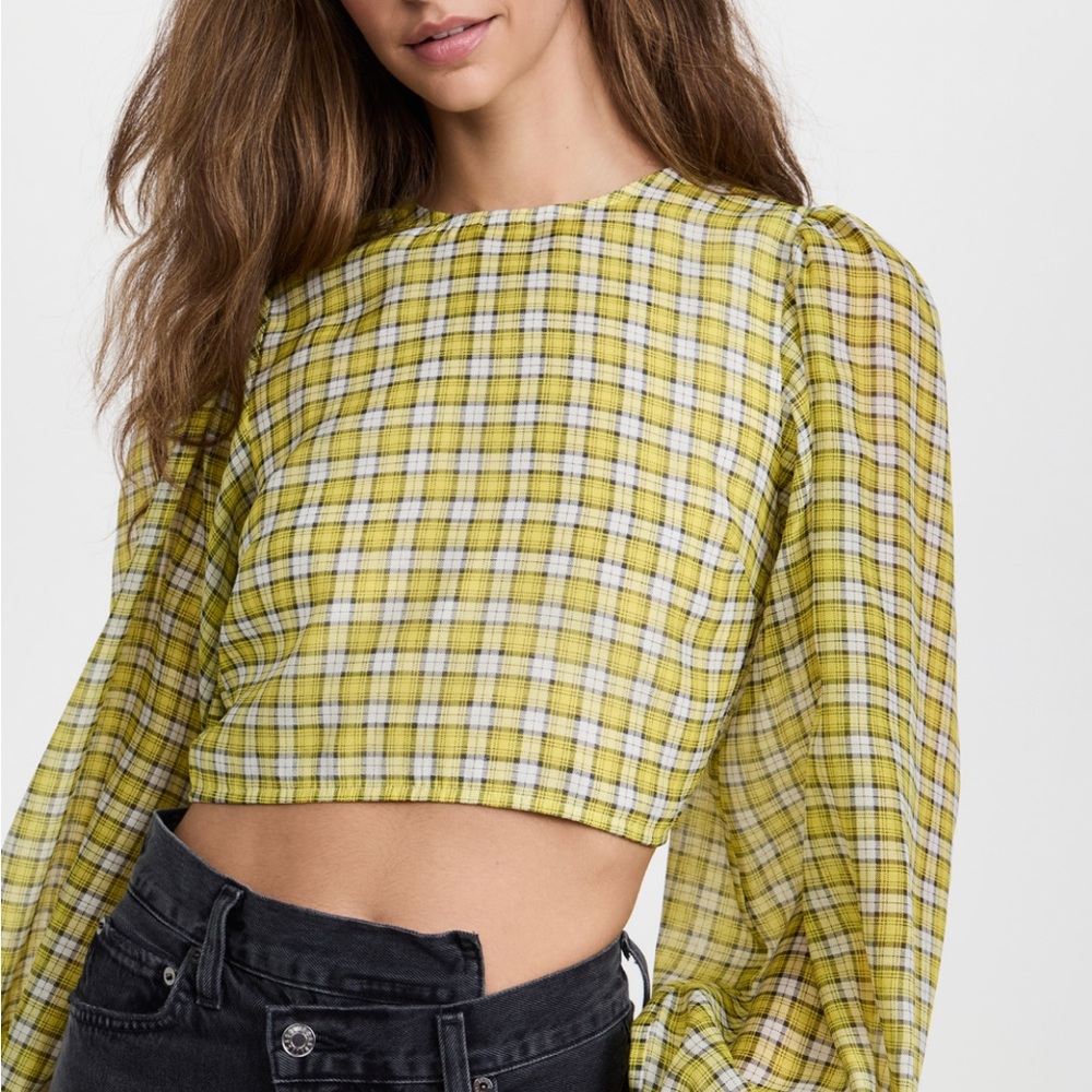 NWT! Designer Steal! GANNI Crop Shirt - size small